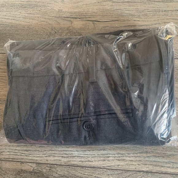 NWT LANDS' END MEN'S COMFORT WAIST WOOL PANTS DARK CHARCOAL (GRAY) 33- UNHEMMED - Picture 7 of 7